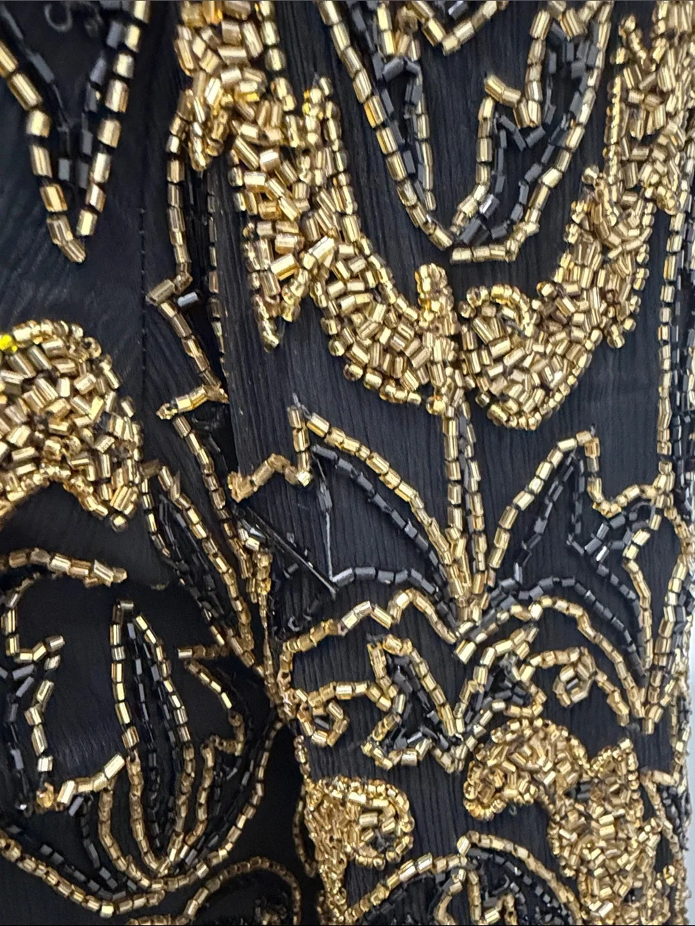 HI FASHIONS of California Vintage Beaded Black Gold Sequin Evening Jacket 3X